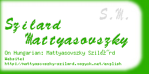 szilard mattyasovszky business card